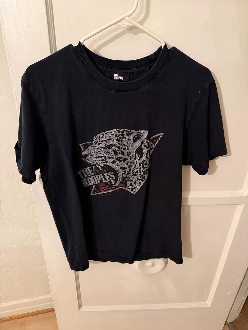 The Kooples Leopard Graphic 'Forever' Crewneck T-Shirt